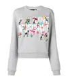 Moschino Logo Floral Sweater In White