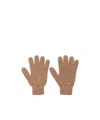 Moschino Logo Gloves In Brown