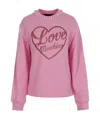 Moschino Logo Graphic-print Cotton Sweatshirt In Pink