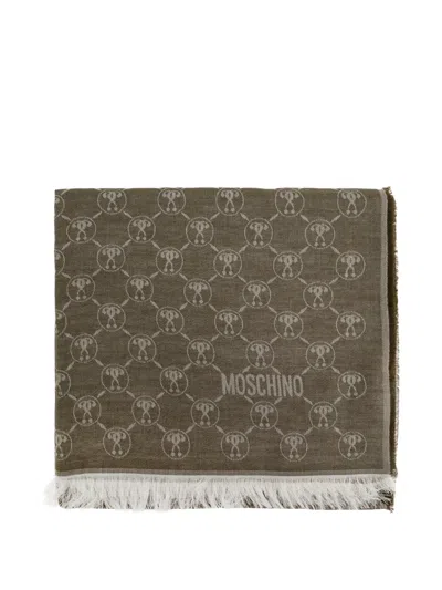 Moschino Logo-graphic Scarf In Brown
