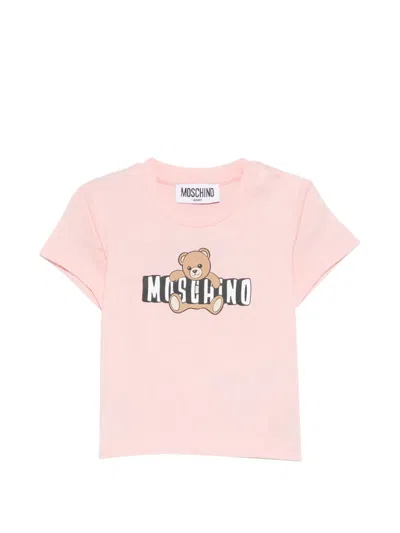 Moschino Babies' Logo Graphic T-shirt In Pink