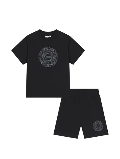 Moschino Kids' Logo Graphic Tracksuit In Black