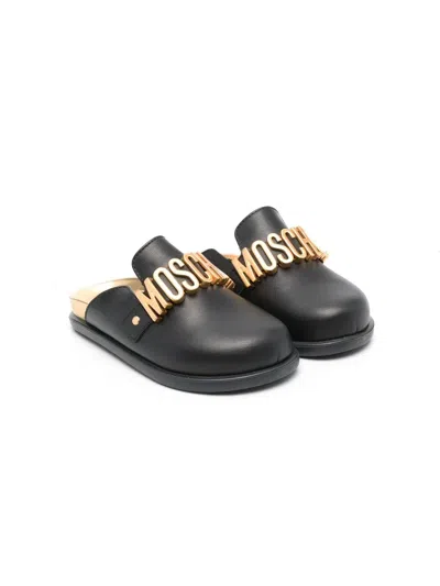 Moschino Logo Hardware Closed-toe Sandals In 黑色