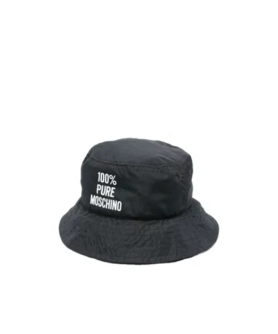 Moschino Logo Hat In Black