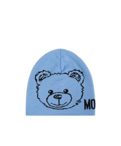 Moschino Logo Hat In Blue