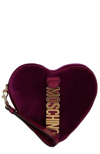 Moschino Logo Heart Wrislet In Red