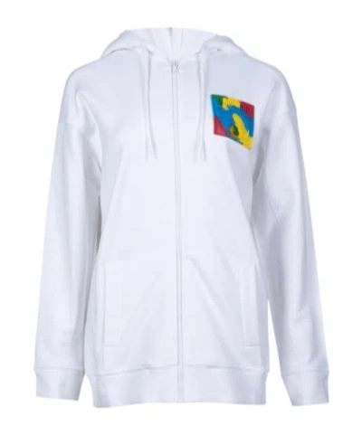 Moschino Logo Hooded Sweater In White