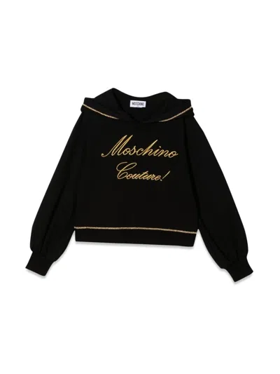 Moschino Mini Logo Hoodie For Girls In Black