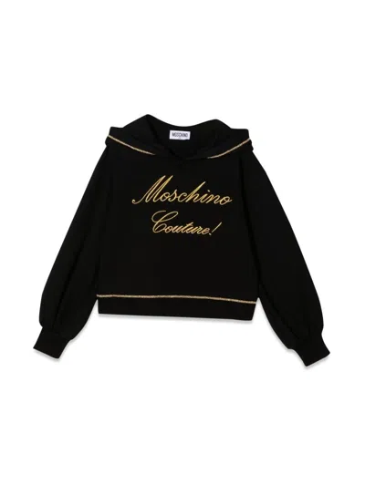 Moschino Kids' Logo Hoodie In Black