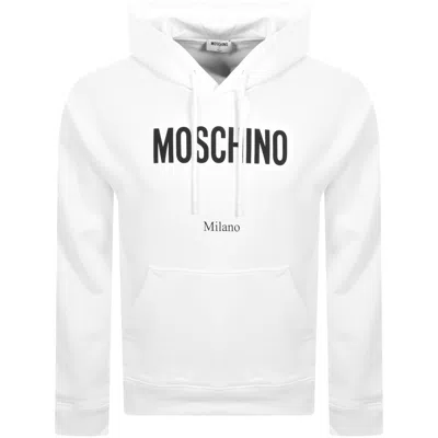 MOSCHINO MOSCHINO LOGO HOODIE WHITE