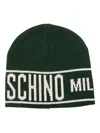 Moschino Logo-intarsia Beanie In Green