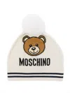 Moschino Logo-intarsia Beanie In Neutrals