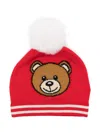 Moschino Logo-intarsia Beanie In Red