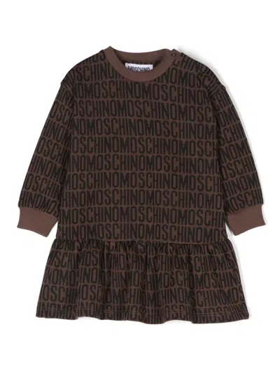 Moschino Logo-intarsia Dress In Black