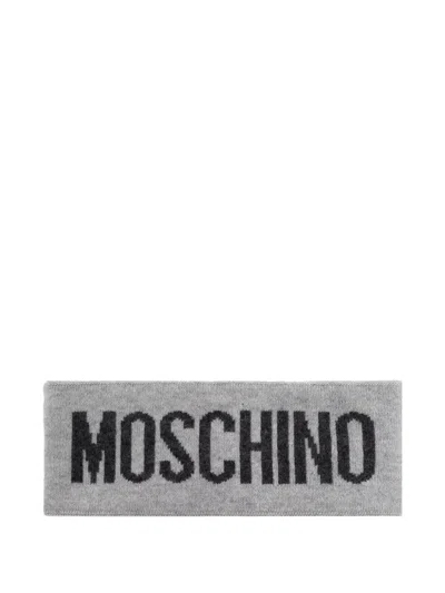 Moschino Logo-intarsia Headband In Gray