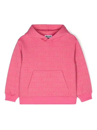 Moschino Kids' Logo-intarsia Hoodie In Pink