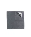 Moschino Logo Intarsia-knit Scarf In Gray