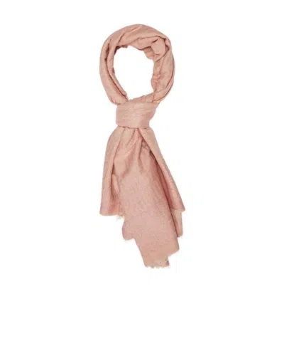 Moschino Logo Intarsia Knitted Scarf In Pink