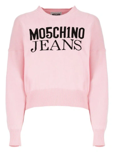 Moschino Logo Intarsia In Pink