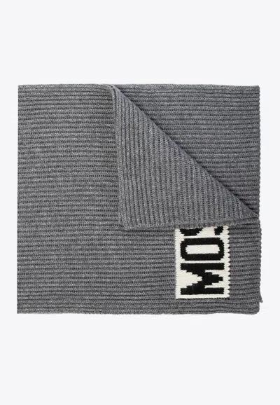 Moschino Logo Intarsia In Gray