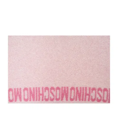 Moschino Mohair Scarf With Logo In Pink