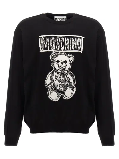 MOSCHINO LOGO INTARSIA SWEATER