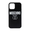 Moschino Logo Iphone 12 Pro Mobile Phone Case In Black
