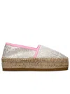 Moschino Logo Ivory Cotton Blend Espadrille In Beige