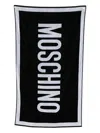 Moschino Logo-jacquard Beach Towel In Black