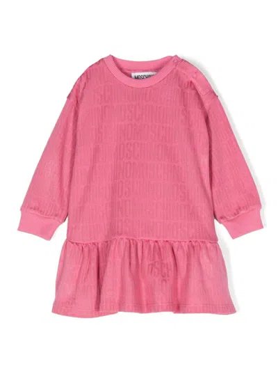Moschino Babies' Logo-jacquard Dress In Pink