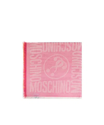 Moschino Logo-jacquard Gradient Scarf In Pink