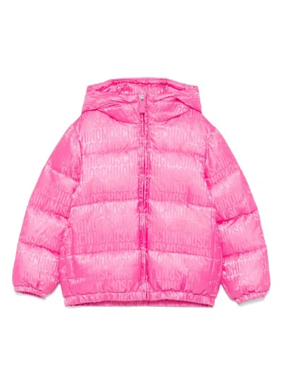 Moschino Kids' Logo-jacquard Jacket In Pink