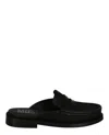 Moschino Logo Jacquard Loafer Mules In Black