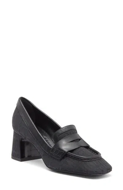 Moschino Logo Jacquard Loafer Pump In Black