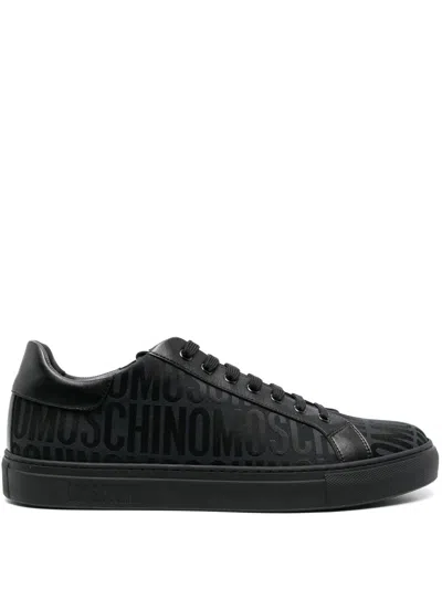 Moschino Logo-jacquard Low-top Sneakers In Black