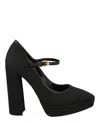 Moschino Logo Jacquard Mary Jane Pumps In Black