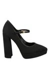 Moschino Logo Jacquard Mary Jane Pumps In Black