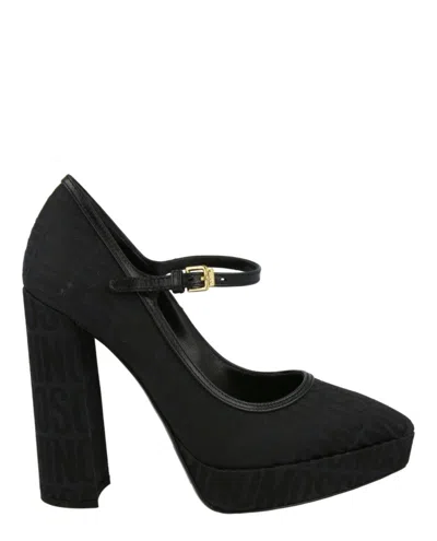 MOSCHINO LOGO JACQUARD MARY JANE PUMPS