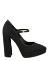 Moschino Logo Jacquard Mary Jane Pumps In Black