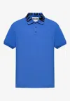 Moschino Logo Jacquard Polo T-shirt In Blue
