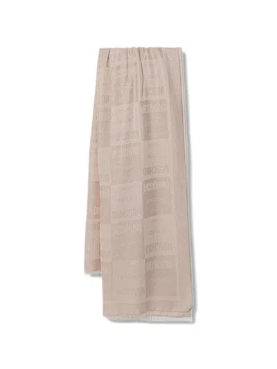 Moschino Logo-jacquard Scarf In Neutral