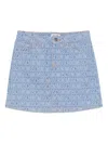 Moschino Girls Jacquard Logo Denim Skirt In Blue
