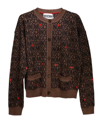 Moschino Logo Jacquard Sweater In Black