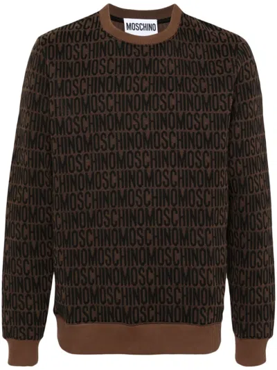 Moschino Logo-jacquard Sweatshirt In Black