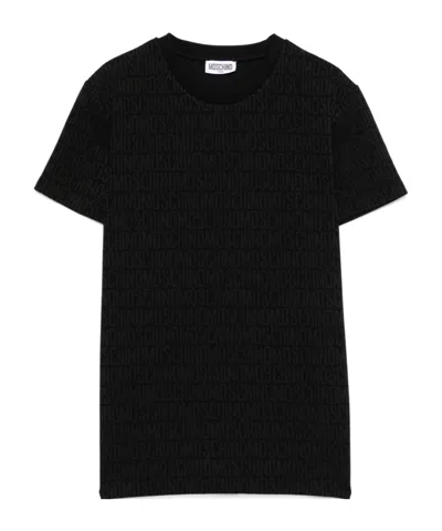 Moschino Logo-jacquard T-shirt In Black
