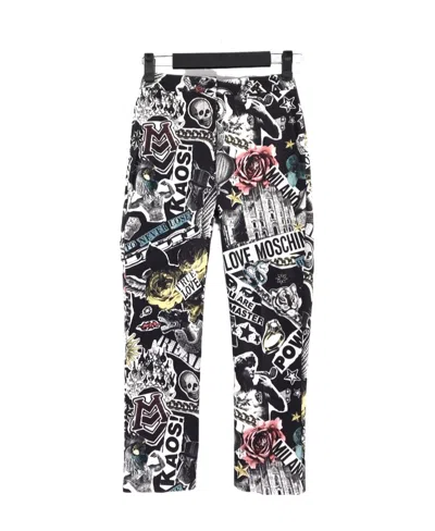 Moschino Logo Jeans In Black