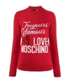 Moschino Logo Knit Jumper In Red