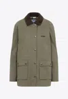 Moschino Logo Label Jacket With Elbow Patches In Green