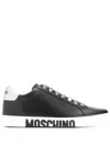MOSCHINO LOGO LEATHER SNEAKERS