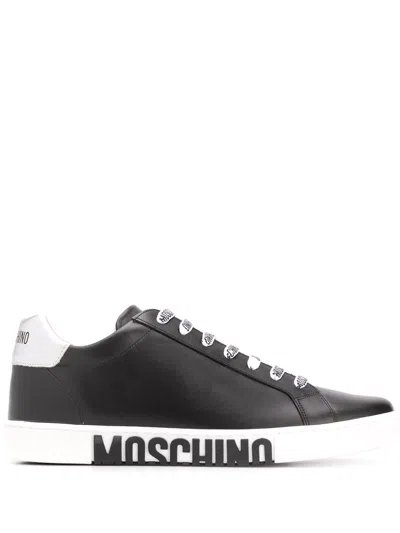 Moschino Double Question Mark Sneakers In Black